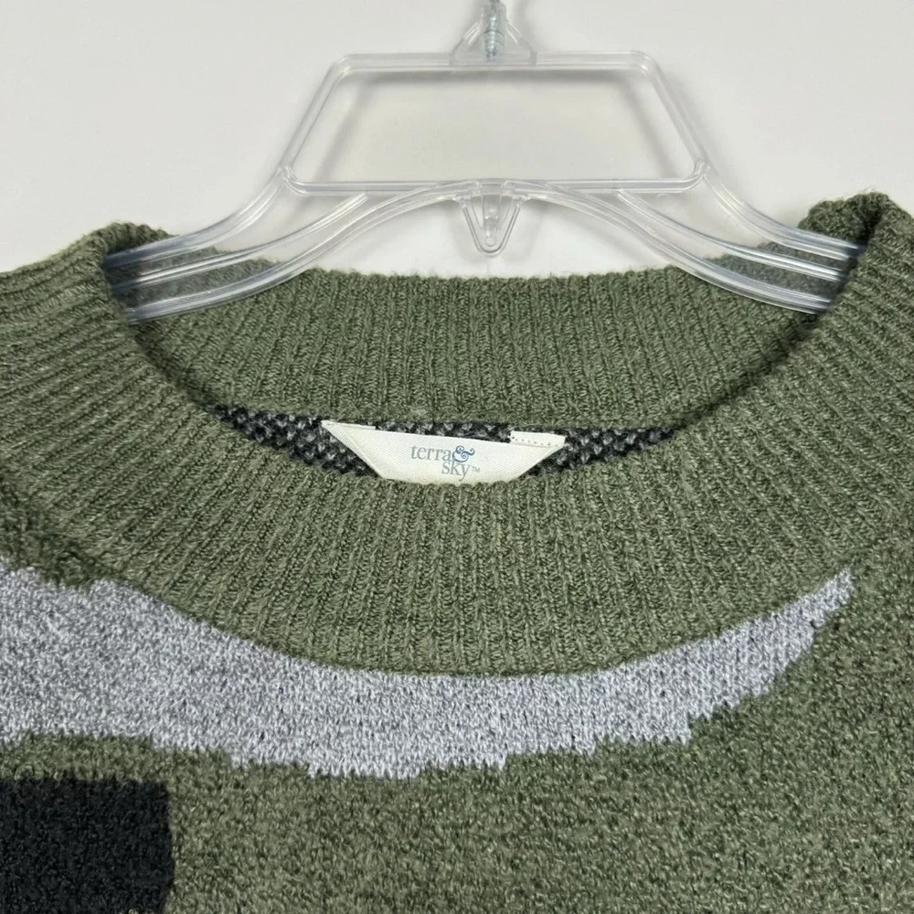 Terra‎ Sky Camo Print Sweater Crew Neck Long Sleeves Womens Size NWOT